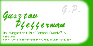 gusztav pfefferman business card